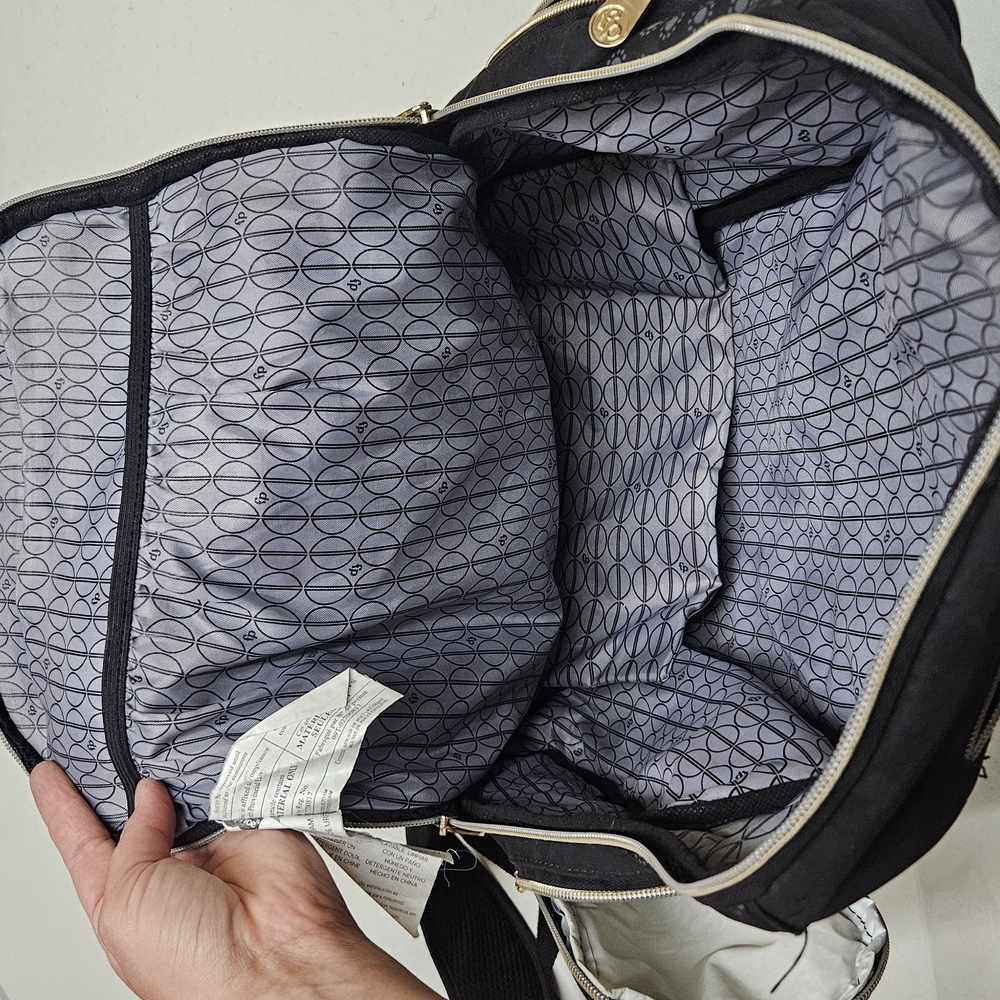 Fisher-Price Black Baby Bag with Elegant Gray Lining